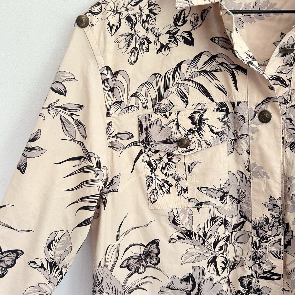 Etro Floral Short Sleeve Cotton Dress Cream Size 46/10 - Picture 4 of 8